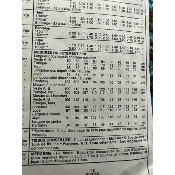 McCalls 7501 pattern jacket tunic top pull-on pants pullon skirt size 20 22 24 - Picture 7 of 7